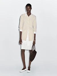 Striped shirt with contrast detail