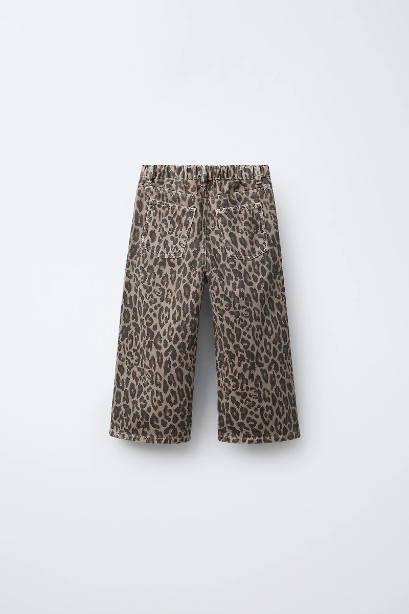 PANTALON EN SERGÉ ANIMAL PRINT