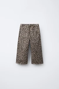 PANTALON EN SERGÉ ANIMAL PRINT
