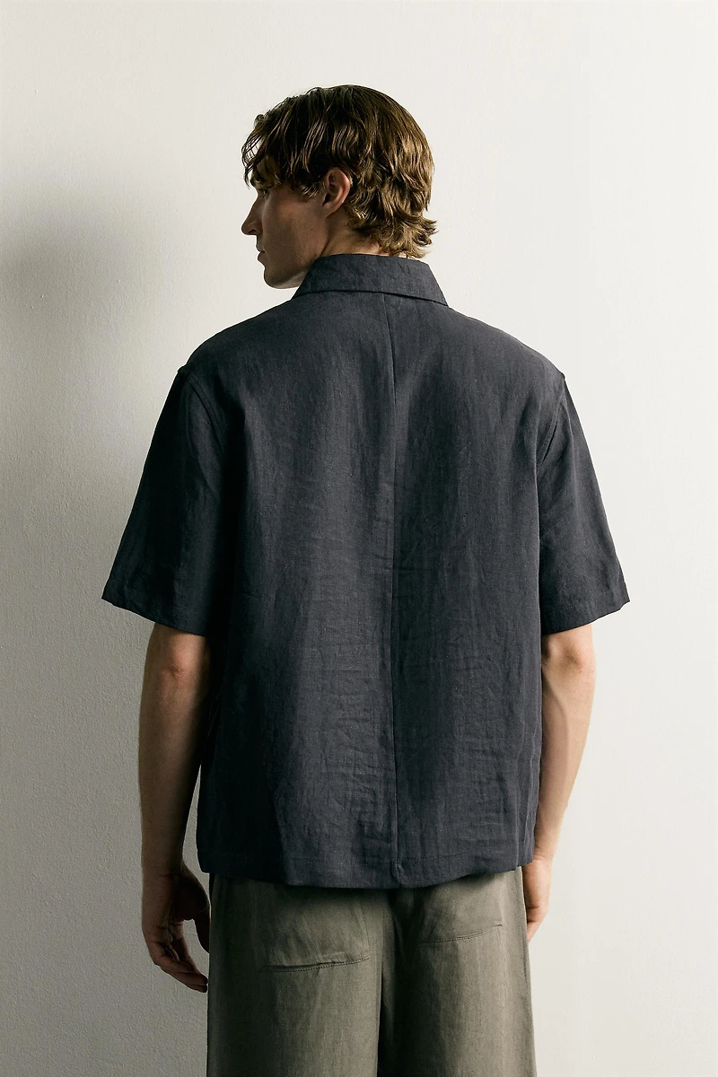 CHEMISE POLO BOXY FIT 100 % LIN