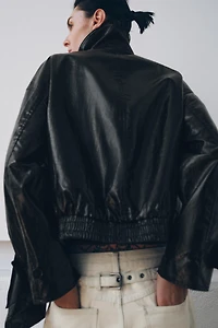 VESTE EFFET MATIÈRE SYNTHÉTIQUE ÉCHARPE ZW COLLECTION
