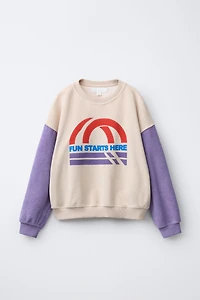 TERRY CONTRAST SLEEVE SWEATSHIRT