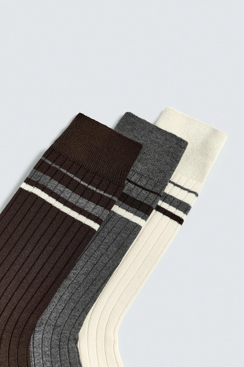 THREE-PACK OF STRIPED SOCKS