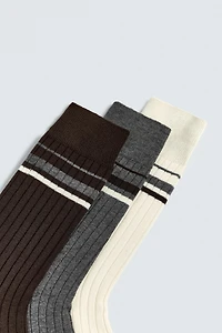 THREE-PACK OF STRIPED SOCKS