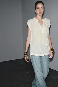 ZW COLLECTION LINEN BLOUSE WITH TIES