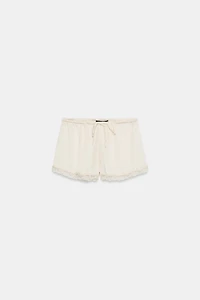 SHORT MINI SATINÉ DENTELLE