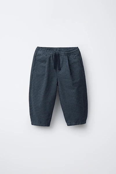 WARM PLAID BAGGY PANTS
