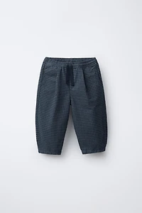 WARM PLAID BAGGY PANTS