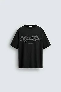 EMBROIDERED TEXT T-SHIRT