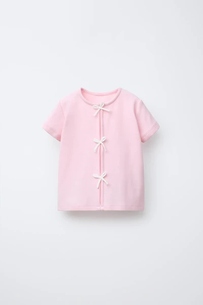 T-SHIRT CÔTELÉ NŒUDS