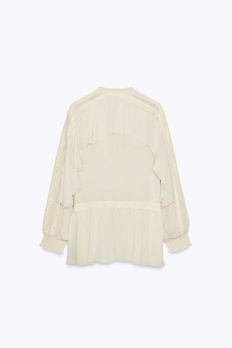 BLOUSE VOLANTS DENTELLE ZW COLLECTION