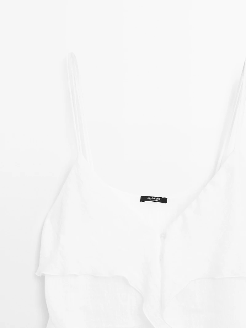 Strappy top with ruffle detail