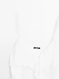 Strappy top with ruffle detail