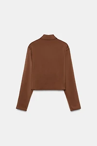 FLOWY SATIN EFFECT SHIRT