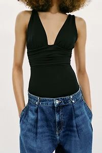 OPEN-BACK POLYAMIDE BODYSUIT