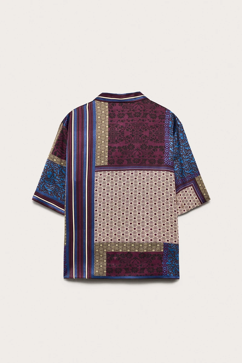 LIMITED EDITION COMBINED PRINT FLOWY SHIRT