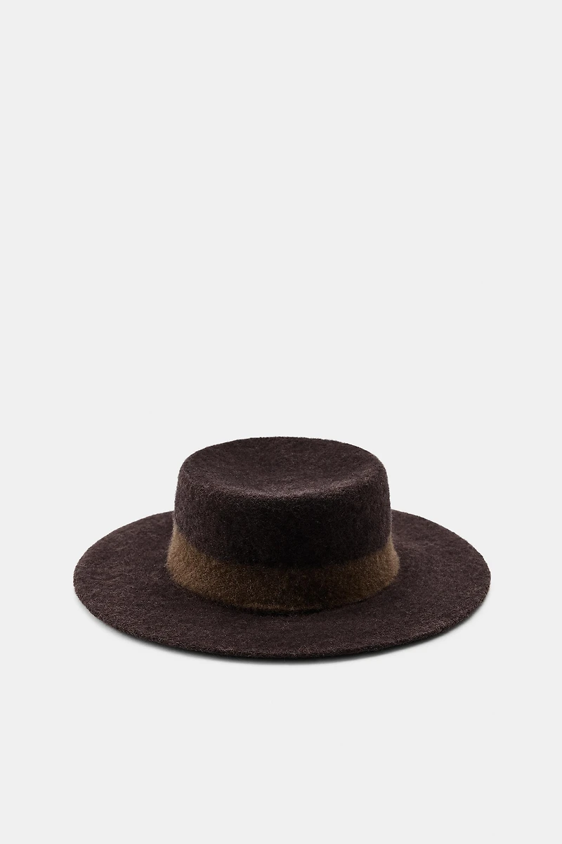 CONTRAST LINE WOOL HAT