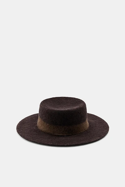 CONTRAST LINE WOOL HAT