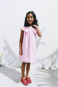 POPLIN DRESS WITH BOW