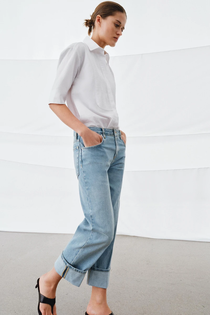 ZW COLLECTION LOW-RISE STRAIGHT LEG JEANS