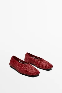 Braided leather ballet flat