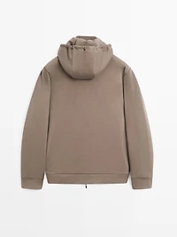 Cotton blend hooded jacket