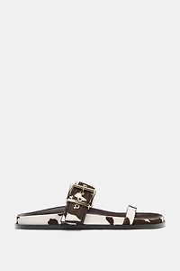 ANIMAL PRINT LEATHER SANDALS