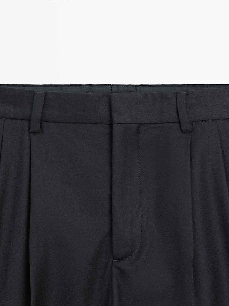 Pantalon à pinces en flanelle - LIMITED