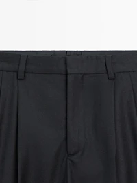 Pantalon à pinces en flanelle - LIMITED