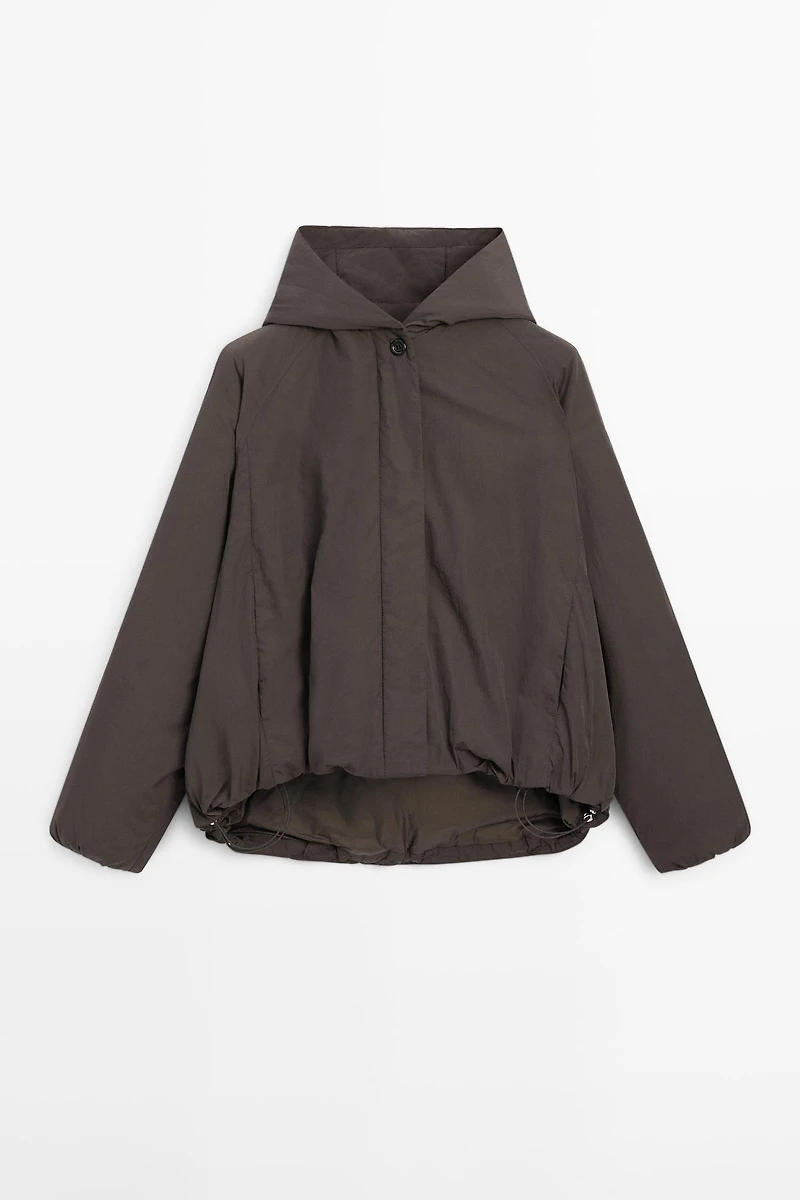 Veste bomber à capuche déperlante