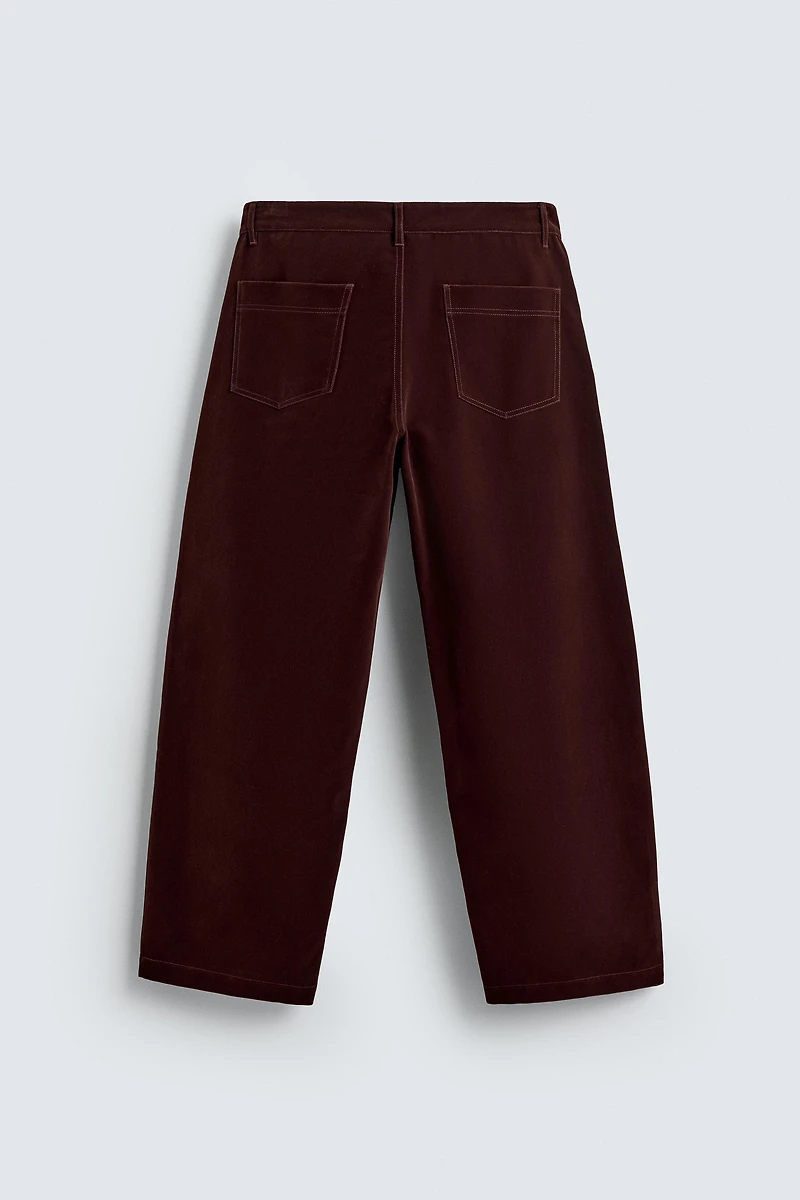 FLOCKED WIDE FIT PANTS
