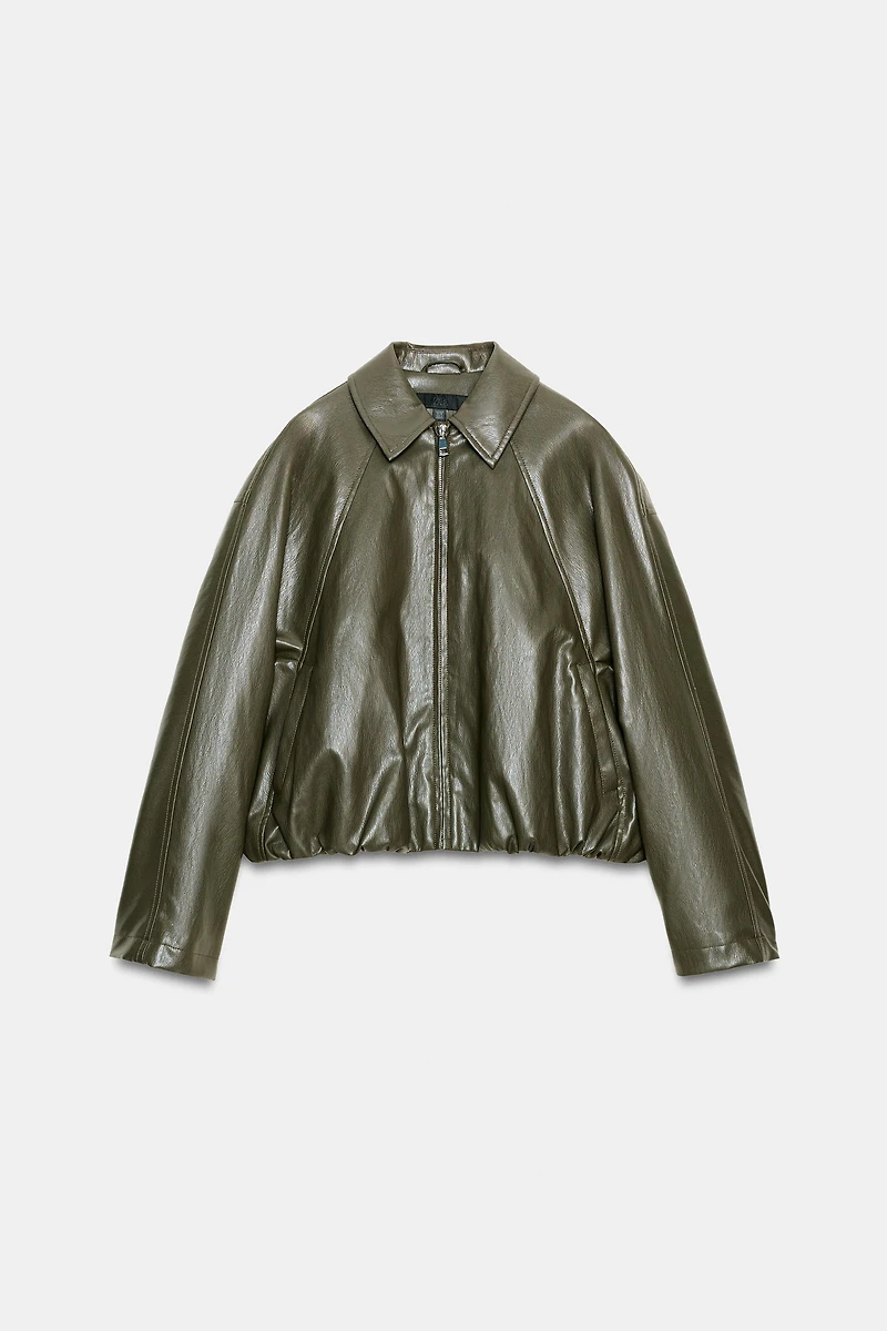 BLOUSON BOMBER MATIÈRE SYNTHÉTIQUE