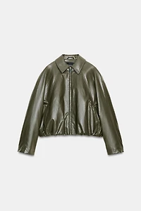BLOUSON BOMBER MATIÈRE SYNTHÉTIQUE