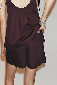 POPLIN MINI SHORTS