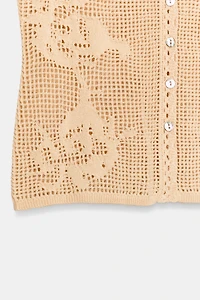 POINTELLE KNIT CARDIGAN