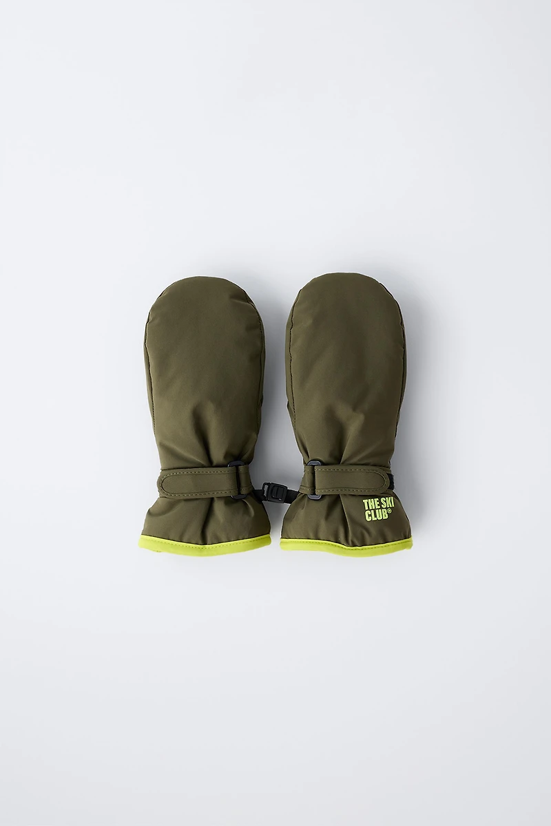 CONTRAST WINDPROOF SKI COLLECTION MITTENS
