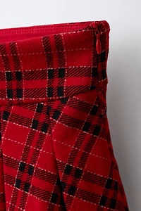 PLAID BOX PLEAT SKIRT