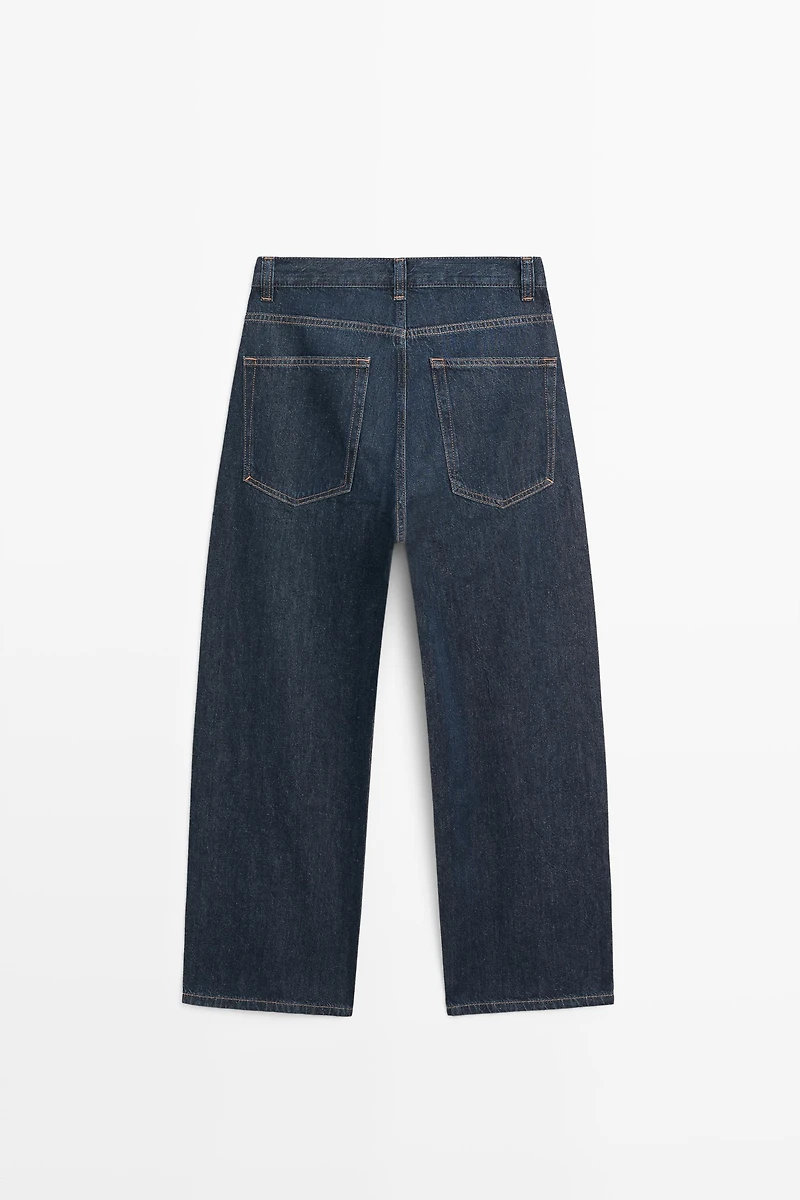 Mid-rise wide-leg cropped jeans