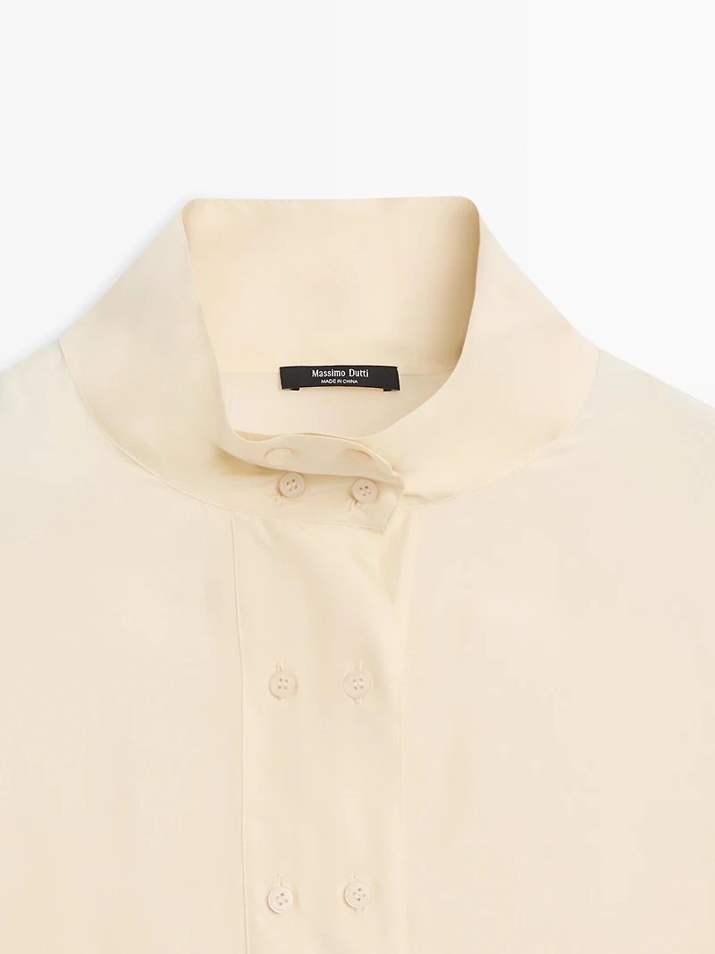 Silk shirt with button detail