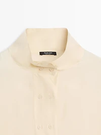 Silk shirt with button detail
