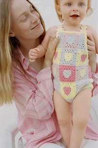 HEART KNIT ROMPER