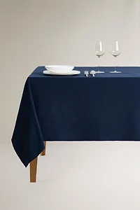 FADED-EFFECT COTTON TABLECLOTH