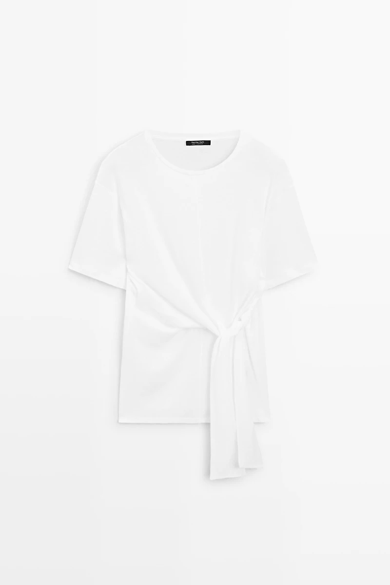 T-shirt manches courtes avec nouage