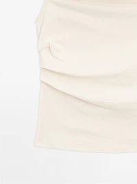 Draped strapless top