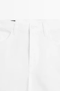 Cotton and linen blend Bermuda shorts