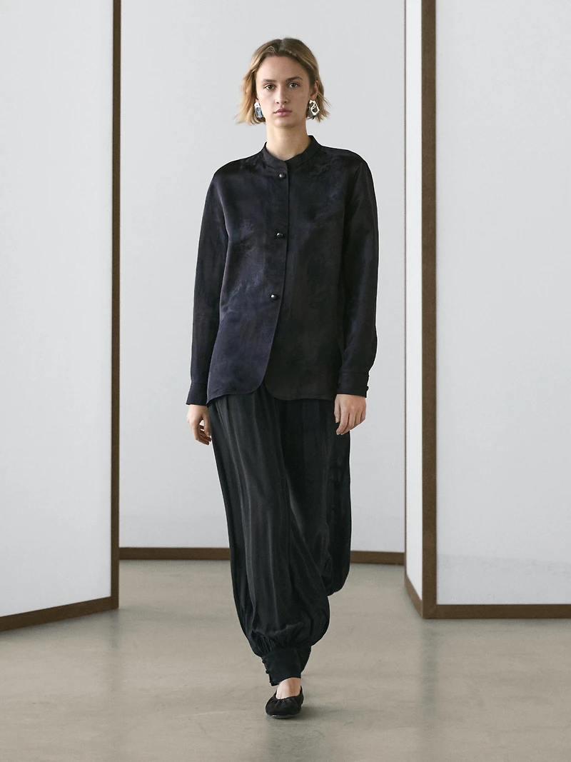 Flowing jacquard shirt