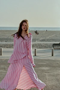 OVERSIZED STRIPED LINEN SHIRT