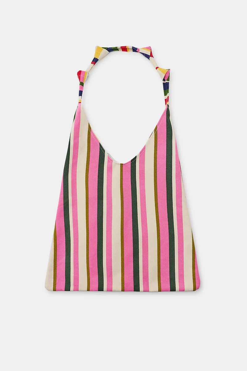 STRIPED CANVAS BAG