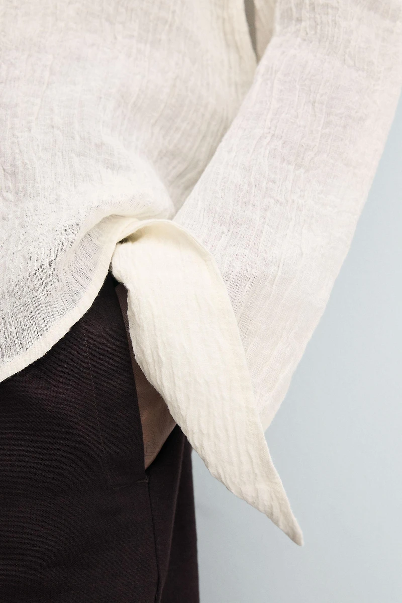100% CRINKLED LINEN SHIRT