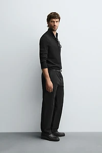 100% WOOL QUARTER-ZIP SWEATER